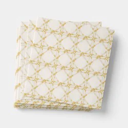 20pk Paper Cocktail Napkins Khaki Lattice - Threshold™