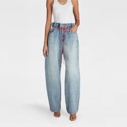 KBB by KAHLANA Women's Barrel Leg 'The Paper Bag Jean' - Light Wash 6