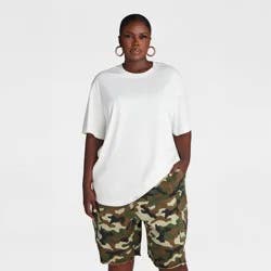 KBB by KAHLANA Women's Oversized Short Sleeve 'The Dwayne Tee' - White XXL