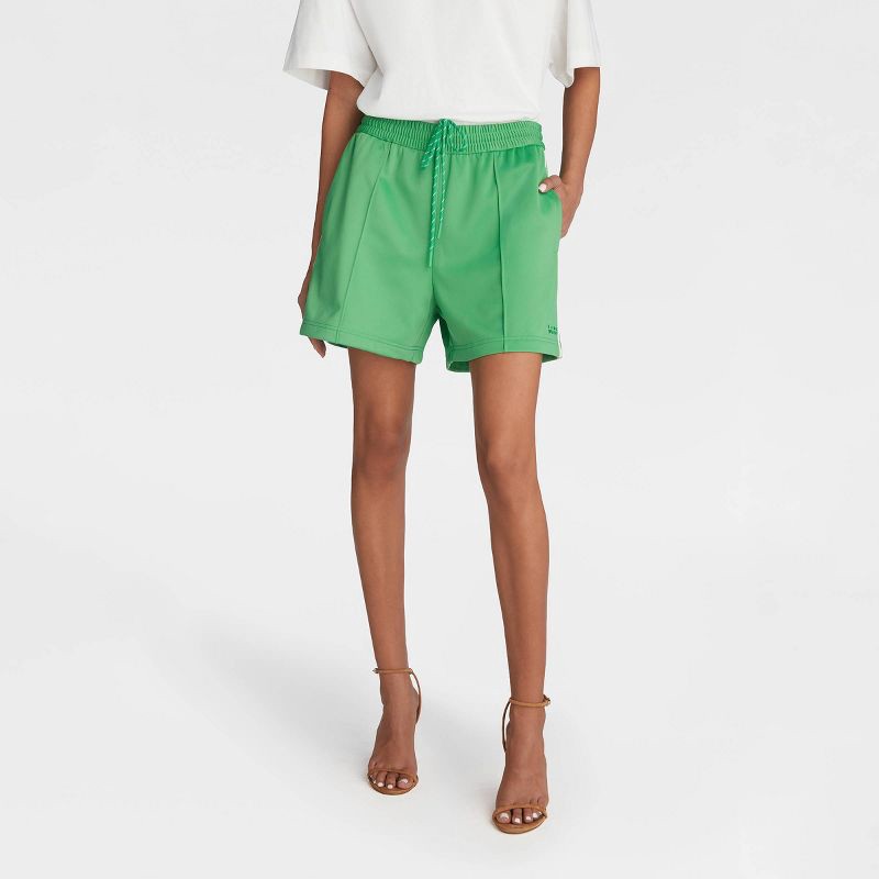 slide 1 of 3, KBB by KAHLANA Women's Mid-Rise 'The Track Shorts' - Green XS, 1 ct
