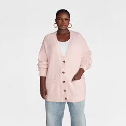 KBB by KAHLANA Women's 'The Letterman Cardigan' - Pink XXL