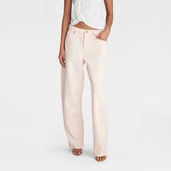 KBB by KAHLANA Women's Mid-Rise Barrel Leg 'The Kahlana Jean' - Light Pink 00