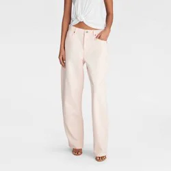 KBB by KAHLANA Women's Mid-Rise Barrel Leg 'The Kahlana Jean' - Light Pink 2