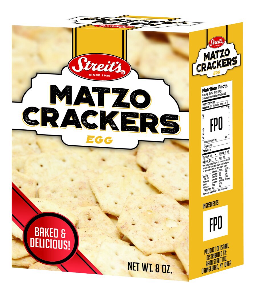 slide 1 of 1, Streit's Egg Matzo Crackers, 8 oz