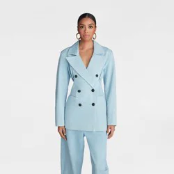 KBB by KAHLANA Women's 'The Corset Denim Blazer' - Medium Wash XS