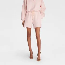 KBB by KAHLANA Women's Mid-Rise 'The Drawcord Sweatshorts' - Light Pink L
