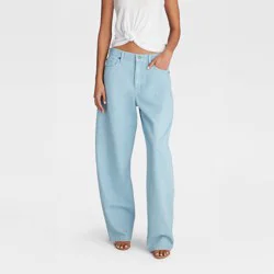 KBB by KAHLANA Women's Mid-Rise Barrel Leg 'The Kahlana Jean' - Light Blue Denim 16