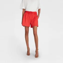 KBB by KAHLANA Women's Mid-Rise 'The Track Shorts' - Red L