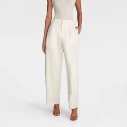 KBB by KAHLANA Women's 'The Mid-Rise Barrel Leg Trousers' - Cream 4