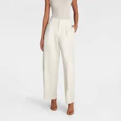 KBB by KAHLANA Women's 'The Mid-Rise Barrel Leg Trousers' - Cream 10