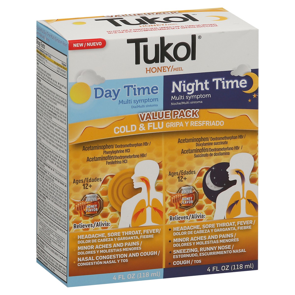 slide 8 of 13, Tukol Multi-Symptom Day Time Night Time Cold & Flu Value Pack 2 ea, 2 ct