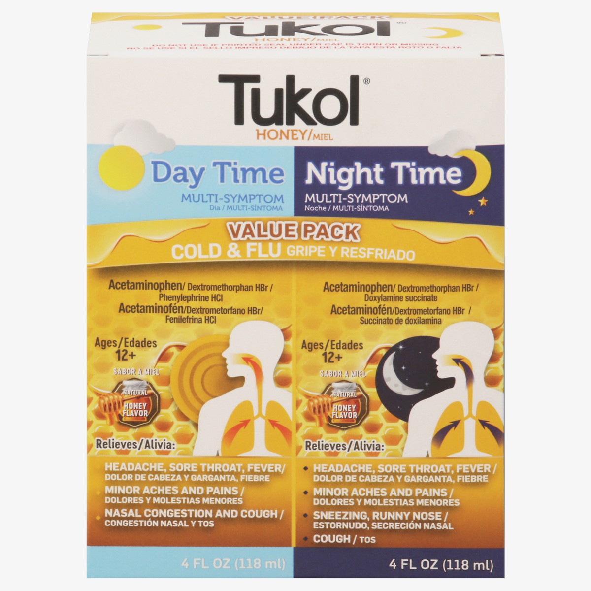 slide 1 of 13, Tukol Multi-Symptom Day Time Night Time Cold & Flu Value Pack 2 ea, 2 ct