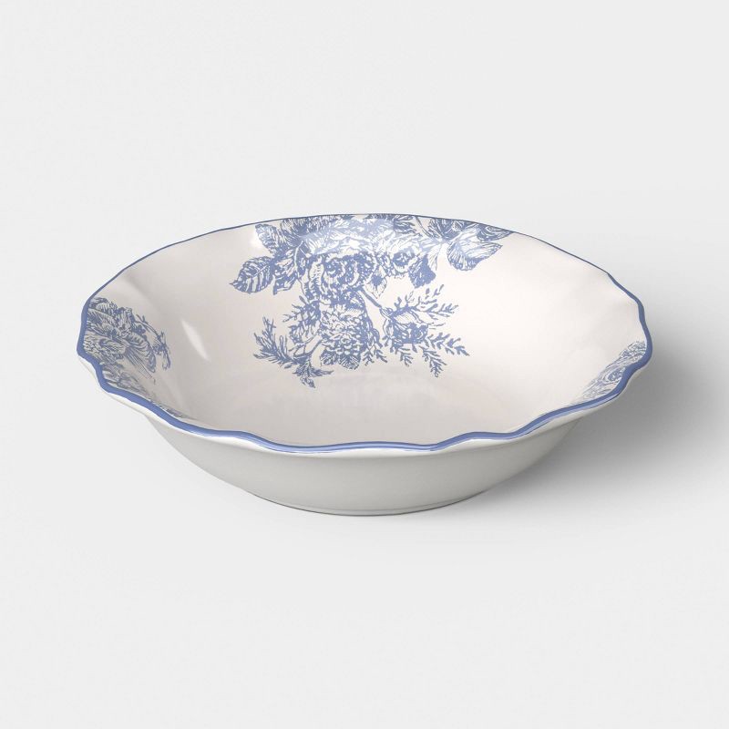 slide 1 of 3, Stoneware Legacy Heirloom Dinner Bowl Blue Floral Toile - Threshold™, 1 ct
