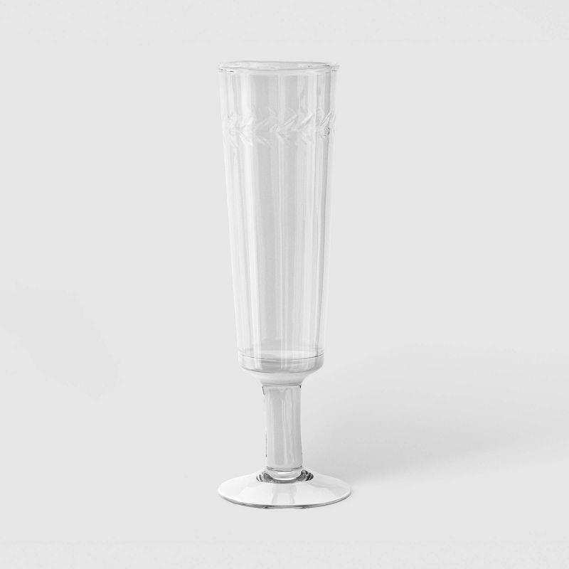 slide 1 of 3, 6.18oz Floral Champagne Glass - Threshold™, 6.18 oz