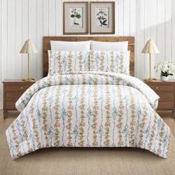 Modern Heirloom 3pc King Bow and Floral Comforter Bedding Set