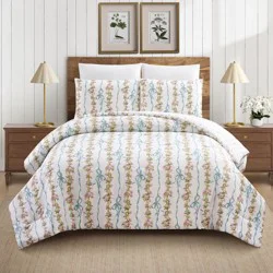 Modern Heirloom 3pc Full/Queen Bow and Floral Comforter Bedding Set