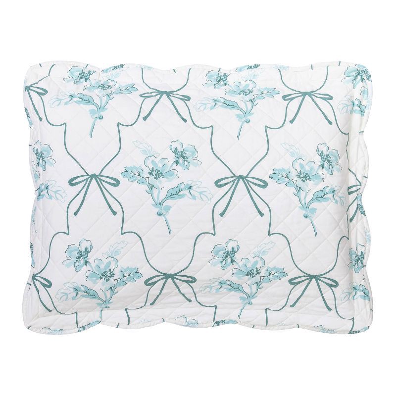 slide 5 of 6, Modern Heirloom 3pc Full/Queen Floral Frames Quilt Bedding Set Blue, 3 ct