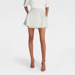 KBB by KAHLANA Women's Mini 'The Asym Boxer Skirt' - Blue Striped XS