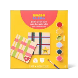 2ct Mother's Day Craft Wood Coaster Painting Kit - Mondo Llama™