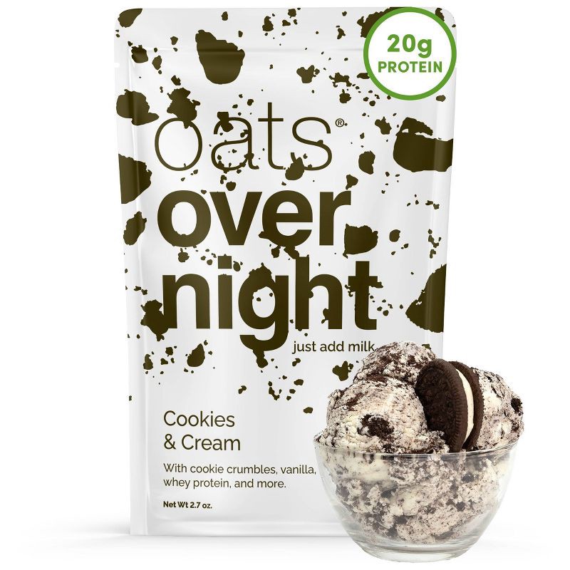 slide 6 of 7, Oats Overnight Cookies and Cream Breakfast Shake Pouch - 2.7oz, 2.7 oz