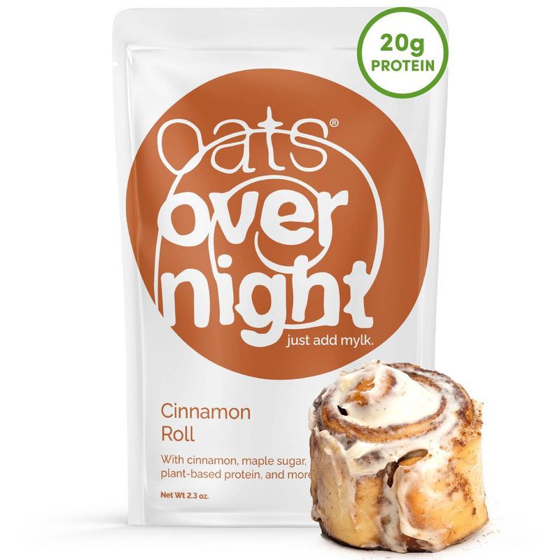 slide 6 of 7, Oats Overnight Cinnamon Roll Breakfast Shake Pouch - 2.4oz, 2.4 oz