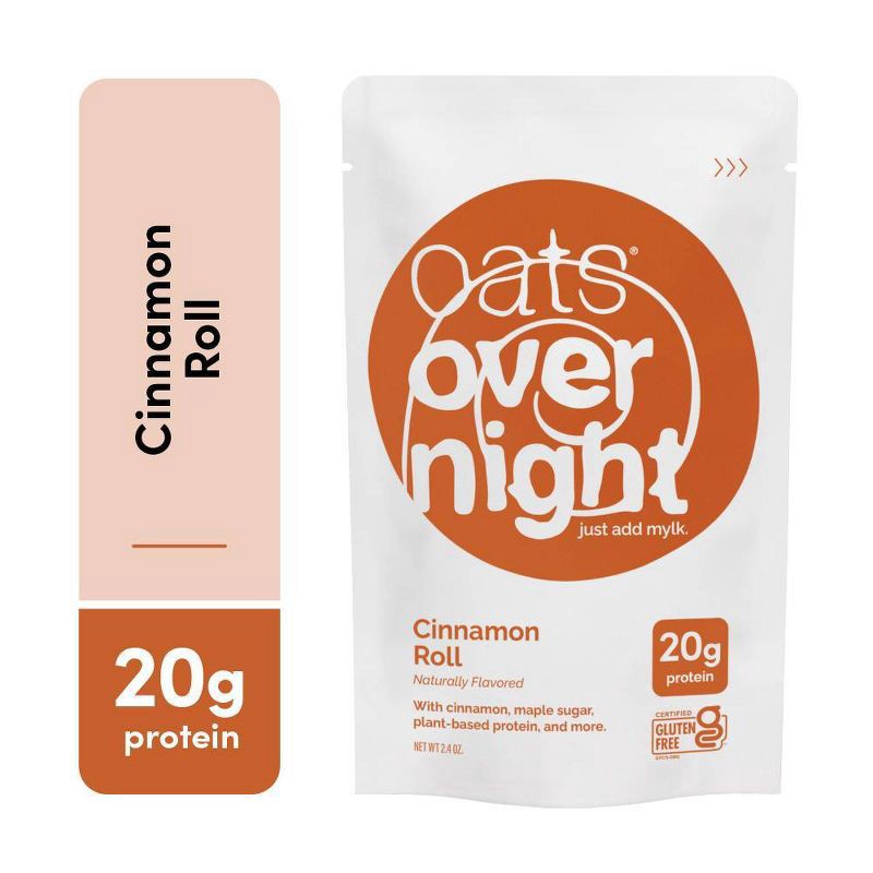 slide 7 of 7, Oats Overnight Cinnamon Roll Breakfast Shake Pouch - 2.4oz, 2.4 oz