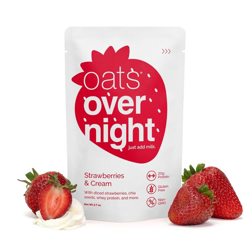 slide 2 of 8, Oats Overnight Strawberries and Breakfast Shake Pouch - 2.7oz, 2.7 oz