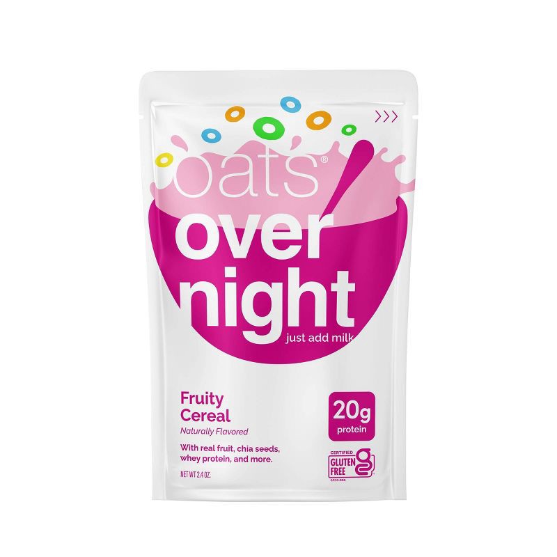 slide 1 of 7, Oats Overnight Fruity Cereal Breakfast Shake Pouch - 2.4oz, 2.4 oz