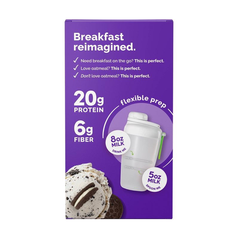 slide 5 of 7, Oats Overnight Cookies and Cream Breakfast Shake Pouch Starter Kit - 7.4oz, 7.4 oz
