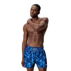 Speedo Men's 5.5" Comfort Liner Swim Trunks - Blue Camo L
