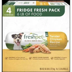 Freshpet Select Tender Chicken Value Pack Dog Wet Food - 6lbs/4ct: Adult, All Sizes, Loaf, Refrigerate