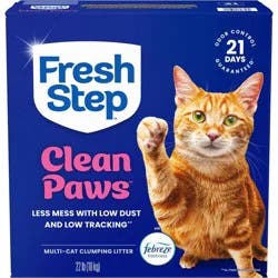 Fresh Step Clean Paws Scented Clumping Kitty and Cat Litter for Multiple Cats - 22lbs