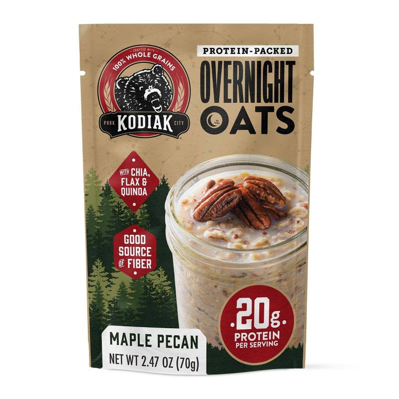 slide 1 of 7, Kodiak Cakes Protein-Packed Maple Pecan Overnight Oats - 2.47oz, 2.47 oz