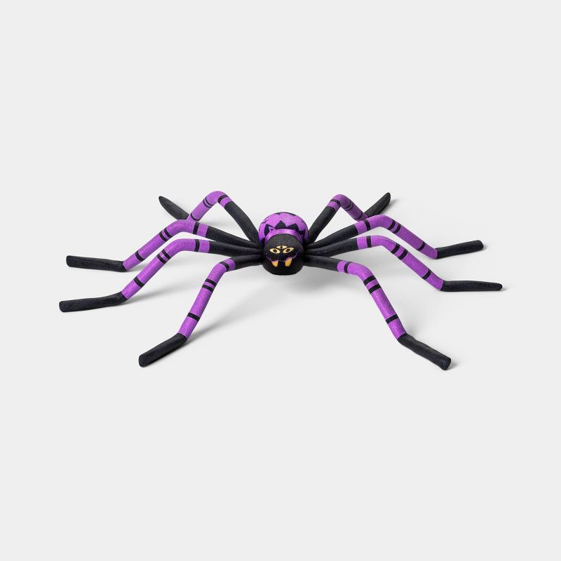 slide 1 of 3, 20" Medium Three Eyed Spider Halloween Decorative Prop Purple - Hyde and EEK! Boutique™, 20 in