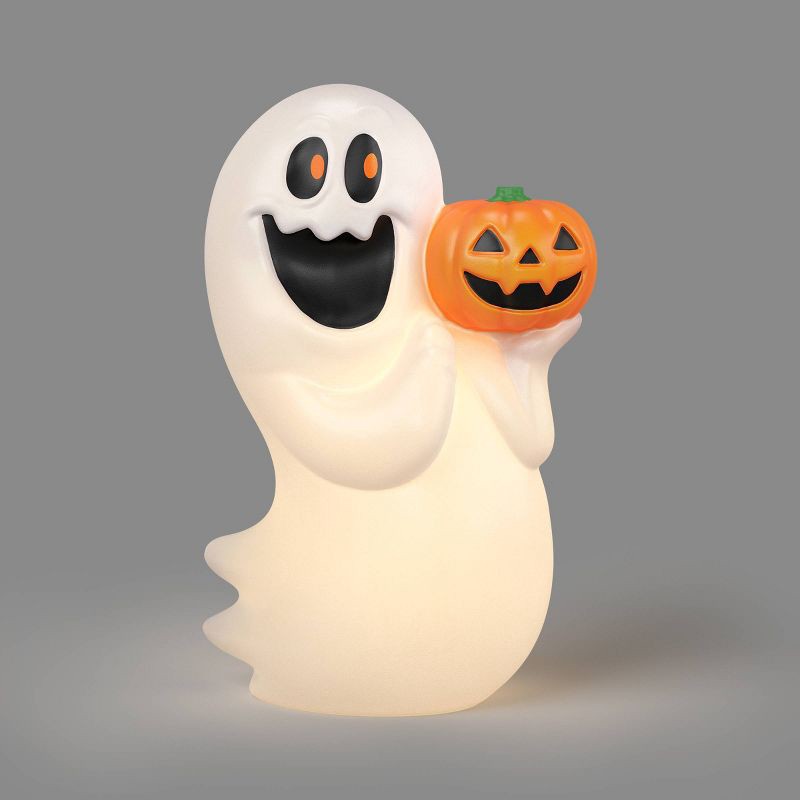 slide 1 of 3, 17.9" Ghost with Jack Blow Mold Halloween Decorative Prop White - Hyde and EEK! Boutique™, 17.9 in