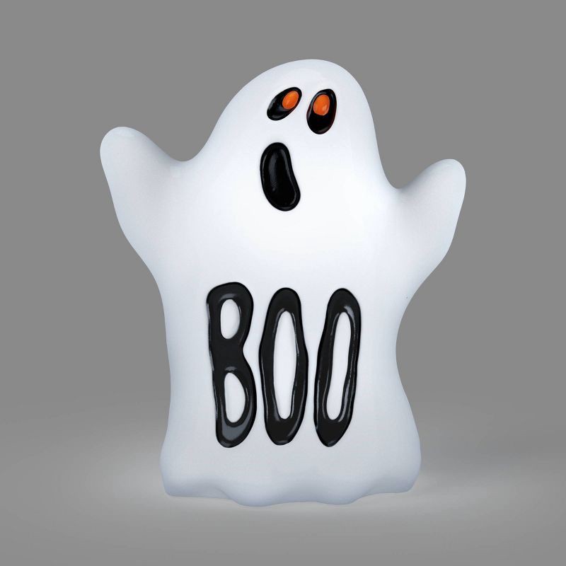 slide 1 of 3, 10" Boo Ghost Blow Mold Halloween Decorative Prop White - Hyde and EEK! Boutique™, 10 in