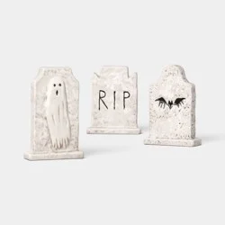 3pk Ceramic Tombstones Figurine Set - Hyde and EEK! Boutique™: Halloween