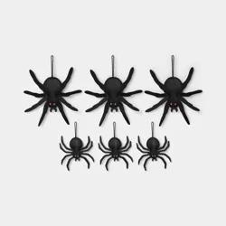 6pc Felt Spiders Decorative Accent Set Black - Hyde and EEK! Boutique™: Halloween