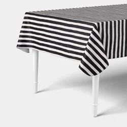 60"x84" Striped Peva Tablecloth with Black and White Awning - Hyde and EEK! Boutique™: Halloween