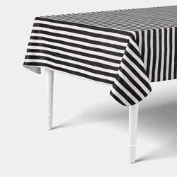 60"x84" Striped Peva Tablecloth with Black and White Awning - Hyde and EEK! Boutique™: Halloween