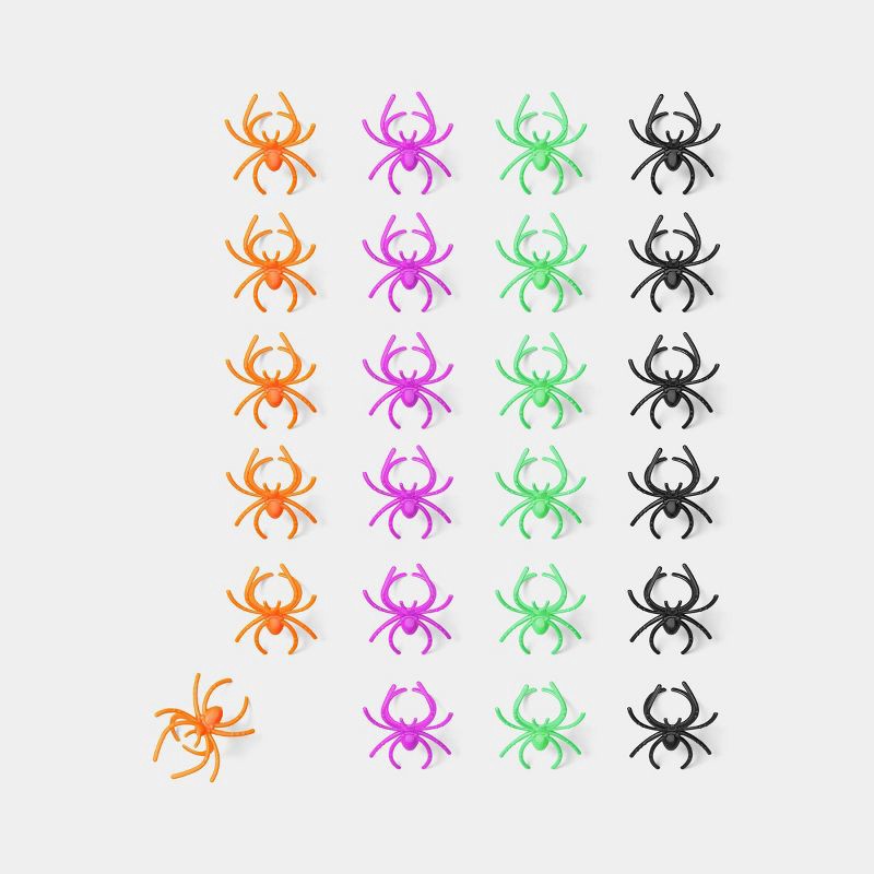 slide 1 of 3, 24ct Spider Rings Non-Candy Party Favor Trick or Treat - Hyde and EEK! Boutique™: Halloween, 24 ct