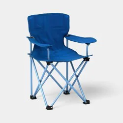 Kids' Foldable Quad Outdoor Portable Camping Chair Navy Blue/Blue - Sun Squad™
