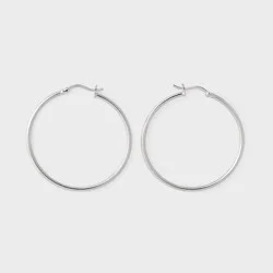 Tube Hoop Earrings - A New Day™ Silver