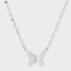 Butterfly Chain Necklace - A New Day™ Silver