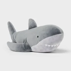 Shark Weighted Plush Kids' Throw Pillow Gray - Pillowfort™