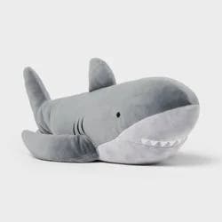 Shark Weighted Plush Kids' Throw Pillow Gray - Pillowfort™