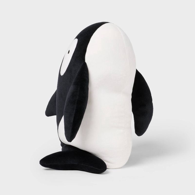 slide 3 of 4, Orca Whale Weighted Plush Kids' Throw Pillow Black - Pillowfort™, 1 ct