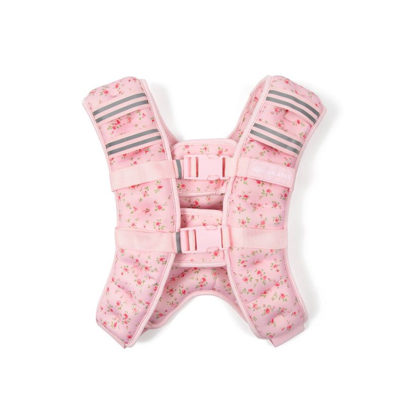 slide 1 of 5, Blogilates 10 Pound Weighted Vest - Pink Floral, 10 lb