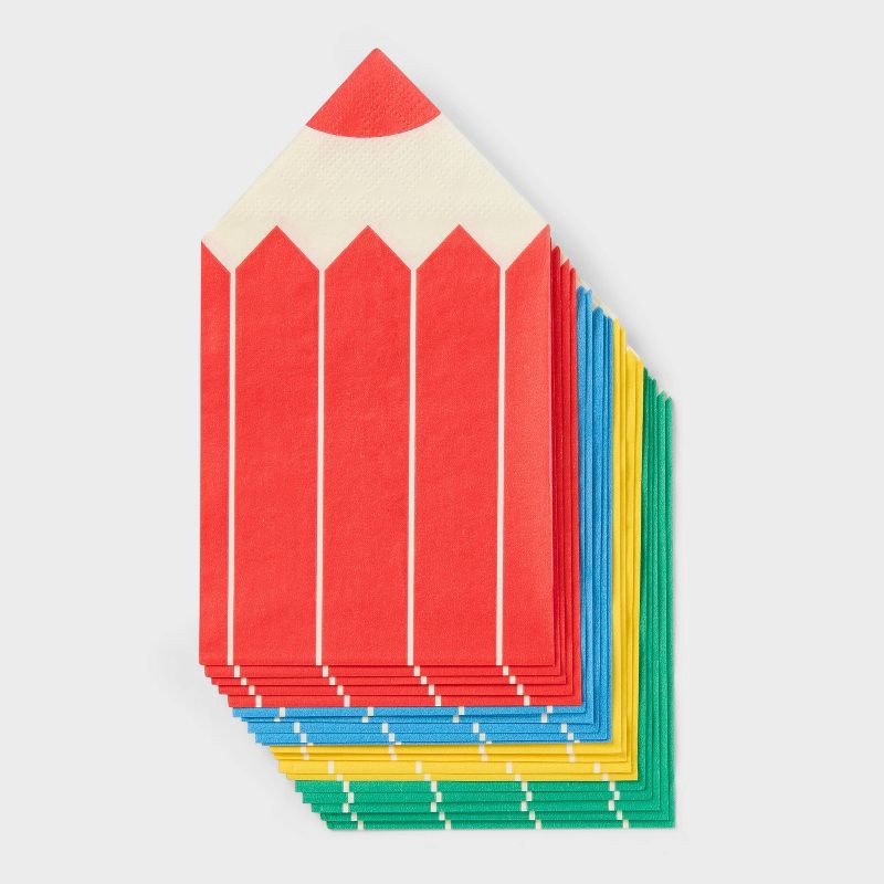 slide 1 of 3, 20ct Colored Pencil Multi-Color Napkins - Spritz™, 20 ct