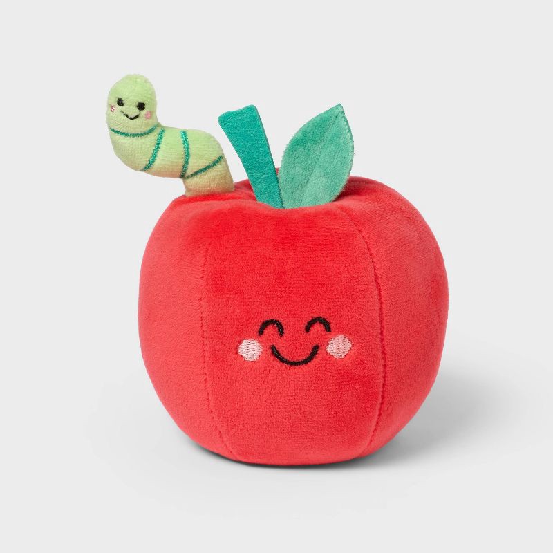 slide 1 of 3, Apple with Worm Plush Classroom Decor - Spritz™, 1 ct